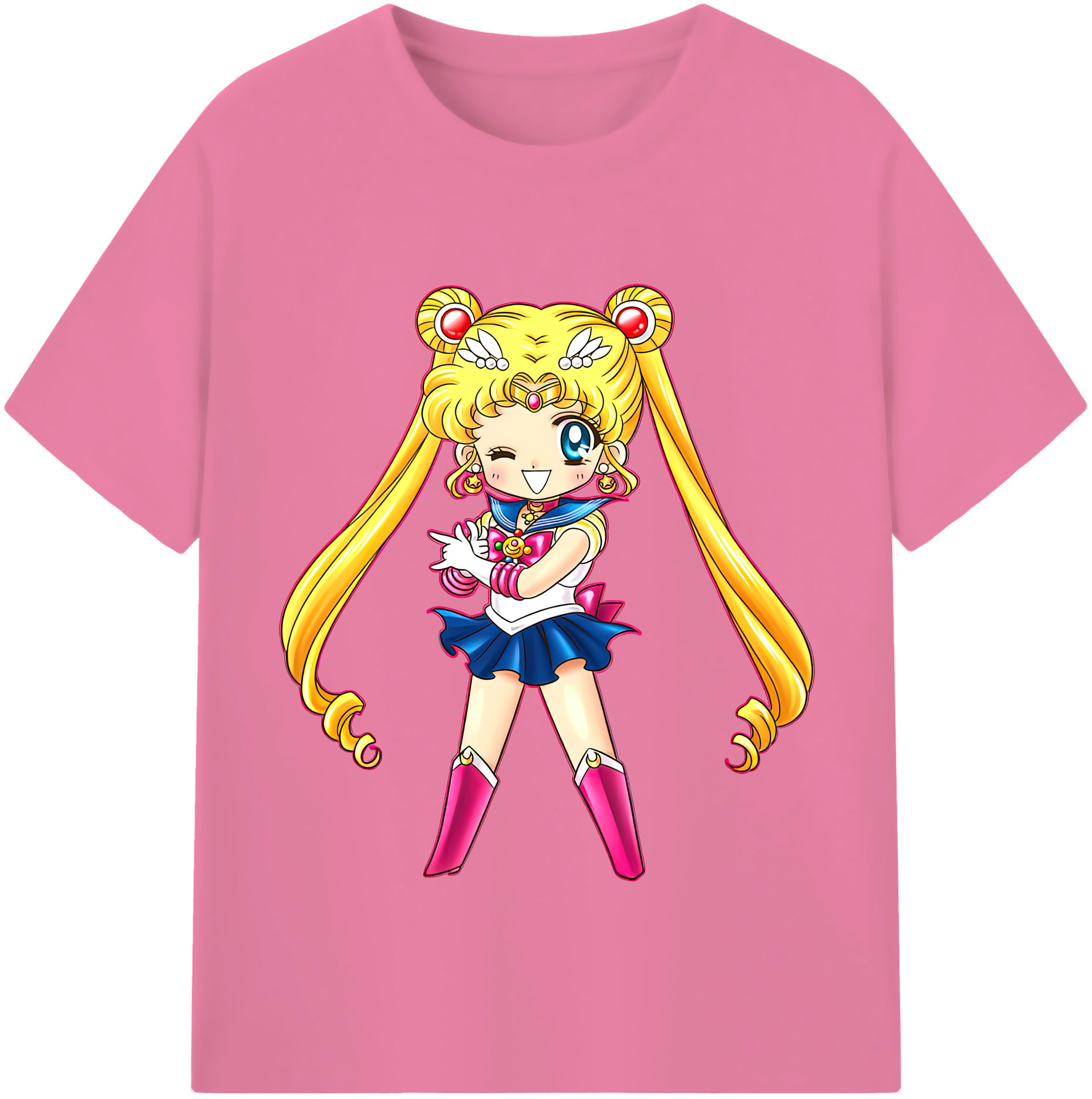 （画像用） 美少女戦士セーラームーン 月野 うさぎ つきの うさぎ Sailor Moon Tsukino Usagi 綿100％半袖Tシャツ（フロントプリント）